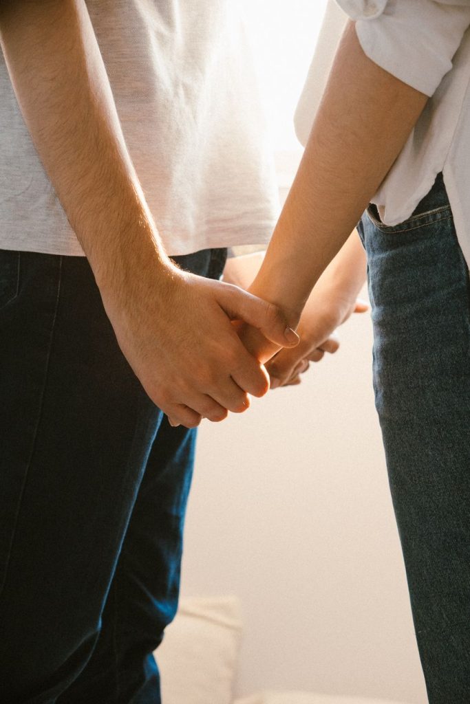Couple embracing