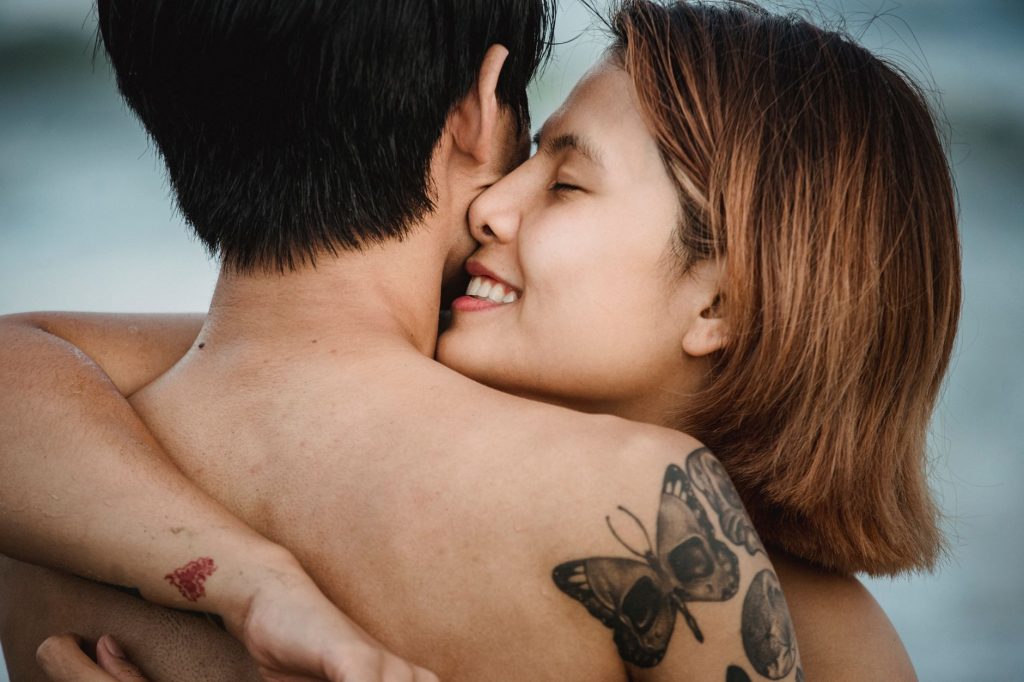 Couple embracing