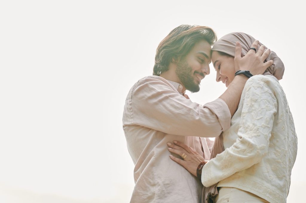 Couple embracing