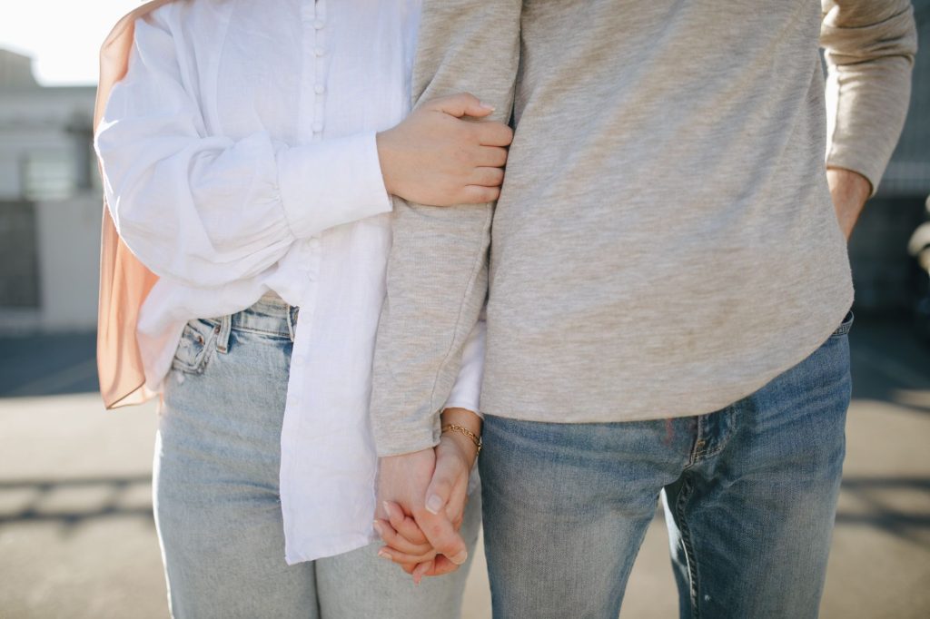 Couple embracing
