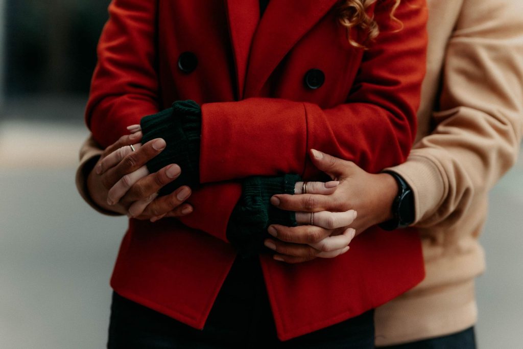 Couple embracing