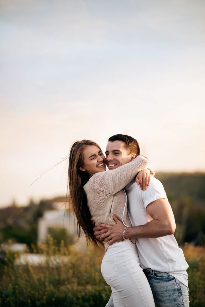 Couple embracing