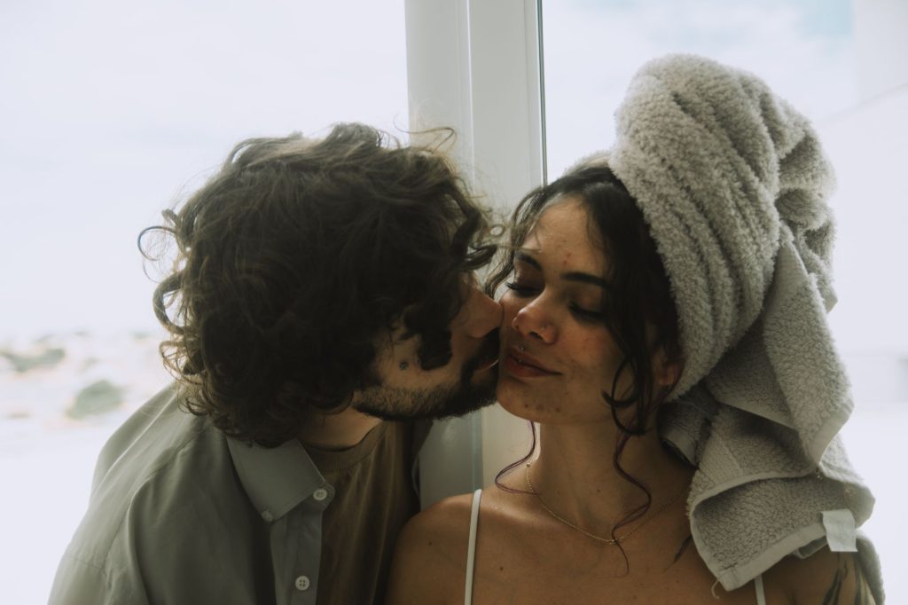 Couple embracing